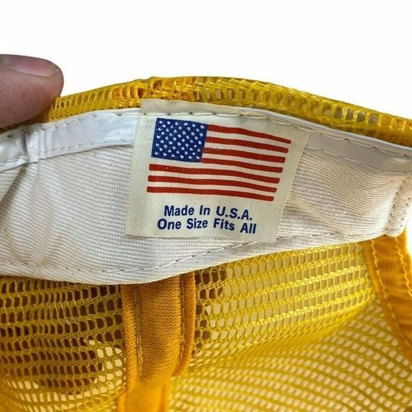 Vintage Busch Gardens Hat 80s The Dark Continent Yellow Snap Back Cap Mesh USA - Picture 4 of 6